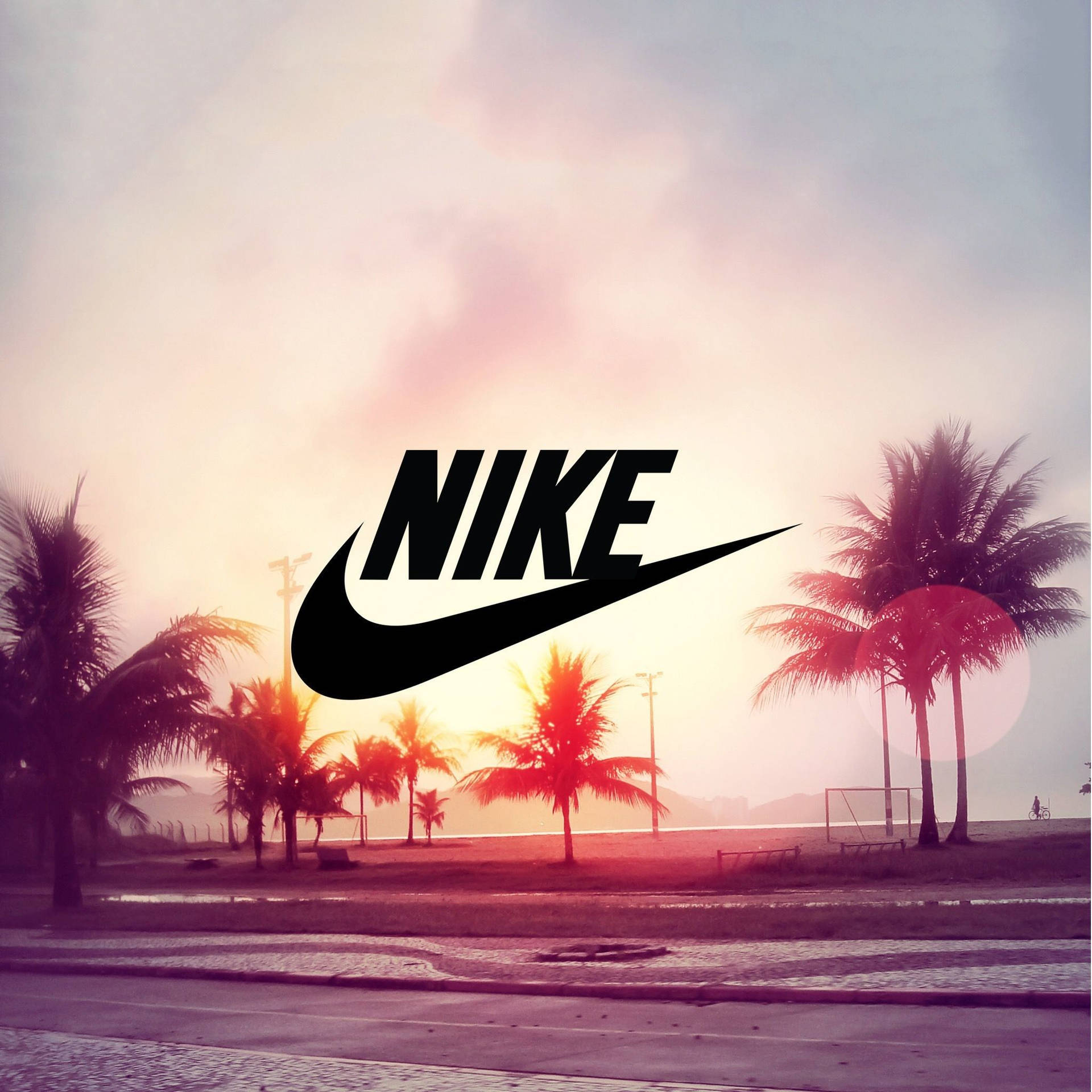 Nike Girl Beach Front Photograph Background