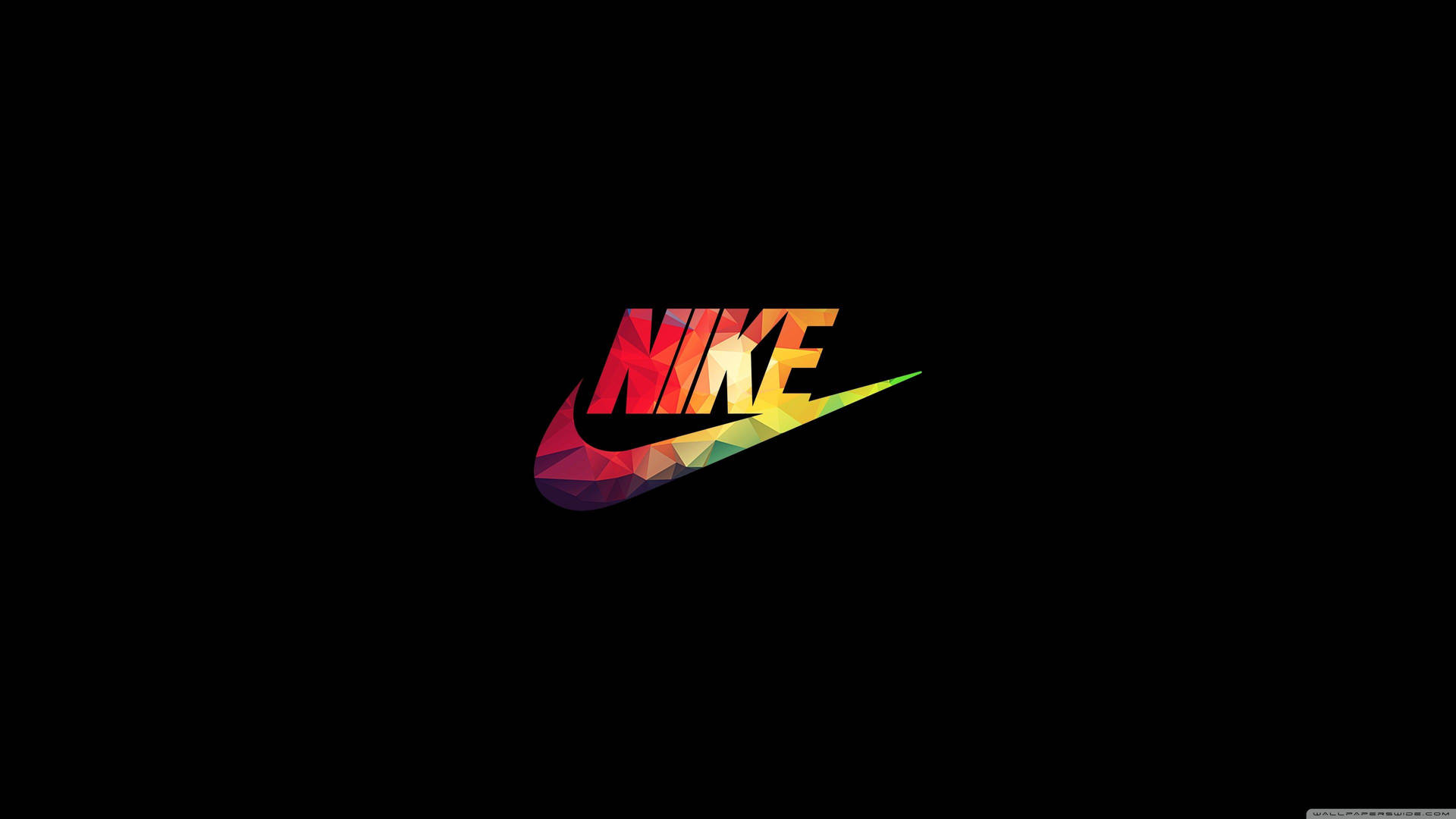 Nike Girl Multi Colored Swoosh Logo Background