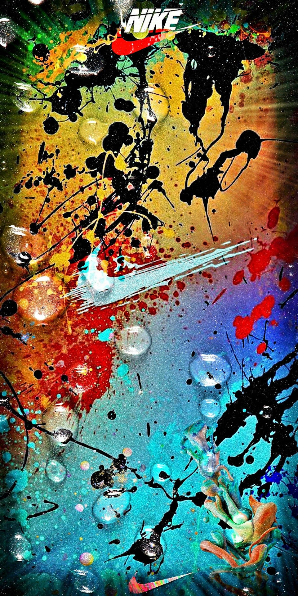 Nike Graffiti Paint Splattered Background