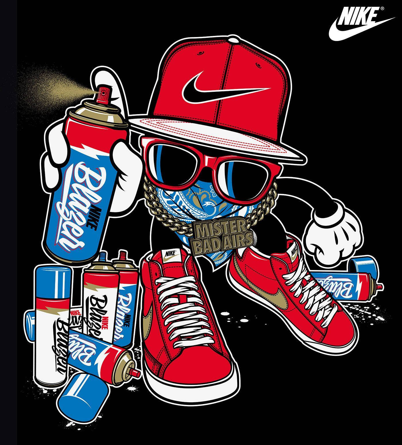 Nike Graffiti Red Cap Background