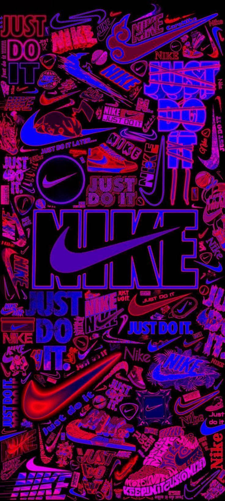 Nike Graffiti Red Purple Neon Background