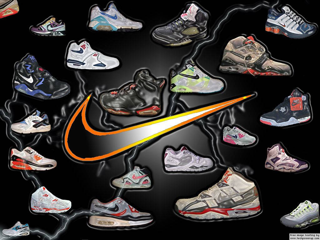 Nike Graffiti Shoes Black Background Background