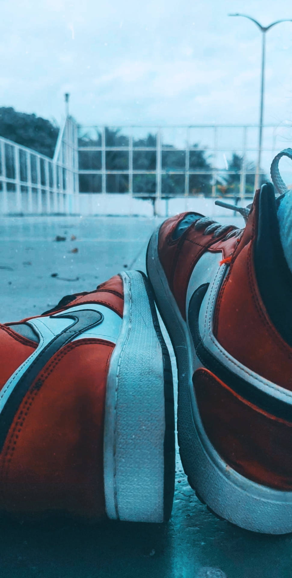 Nike Jordan 1 In Red And White Background