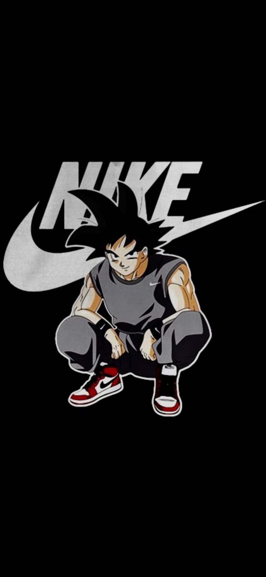 Nike Logo And Son Goku Iphone Background