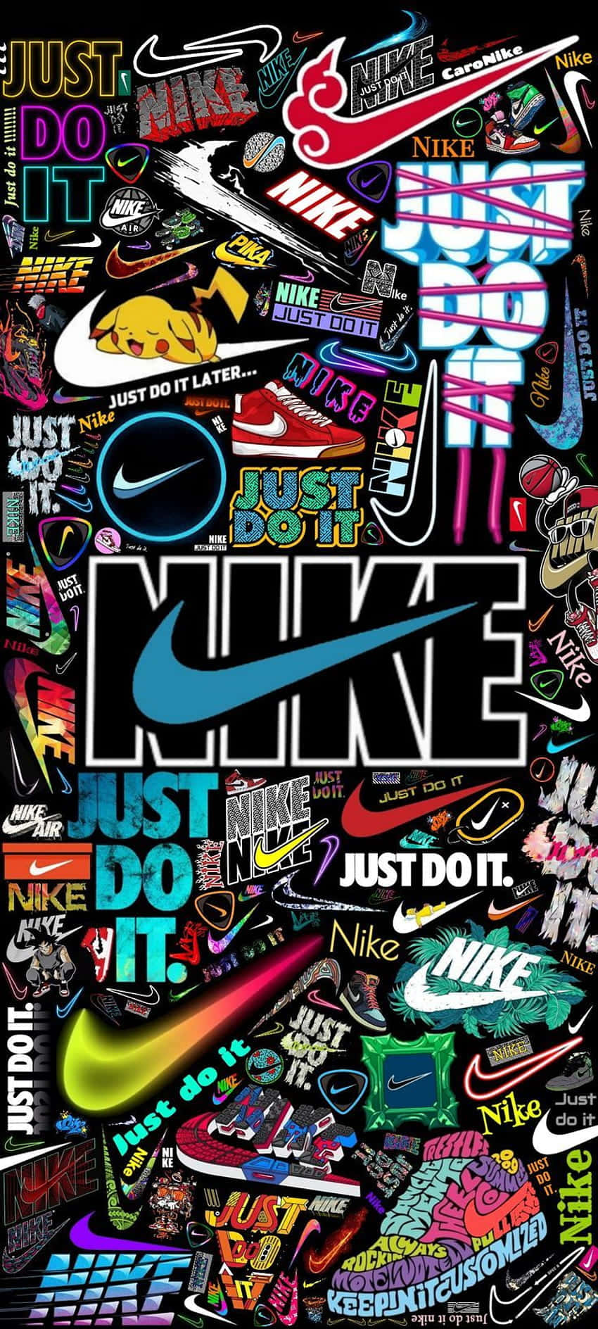 Nike Logo In Blue Background