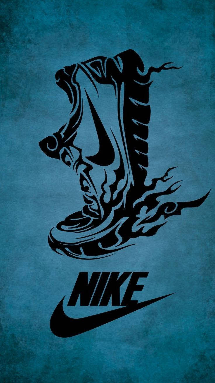 Nike Logo Mixed With Graffiti Art Background