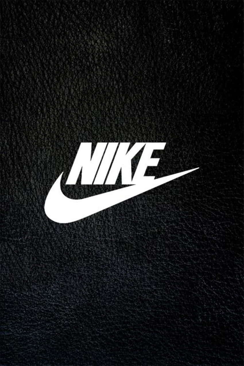 Nike Logo On A Black Leather Background