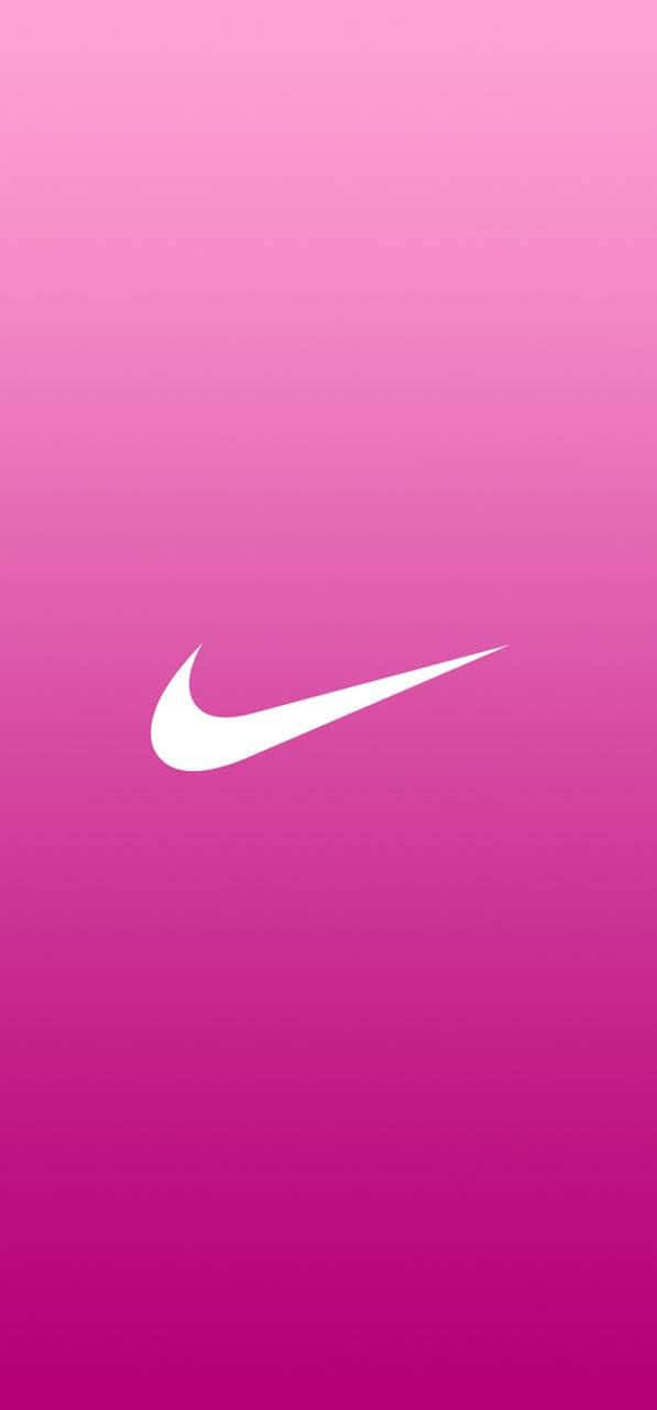 Nike Logo On A Pink Background Background