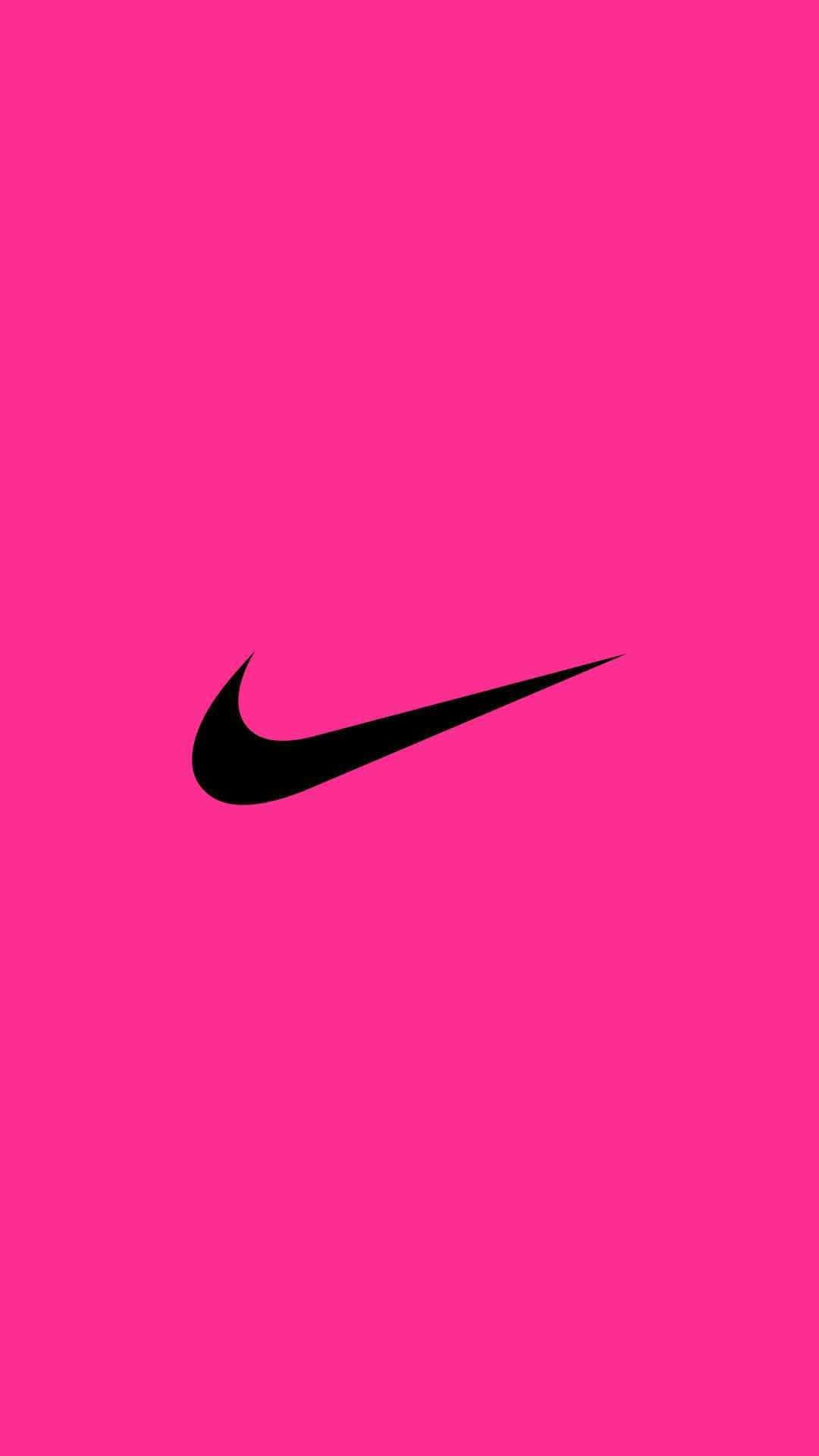 Nike Logo On A Pink Background Background