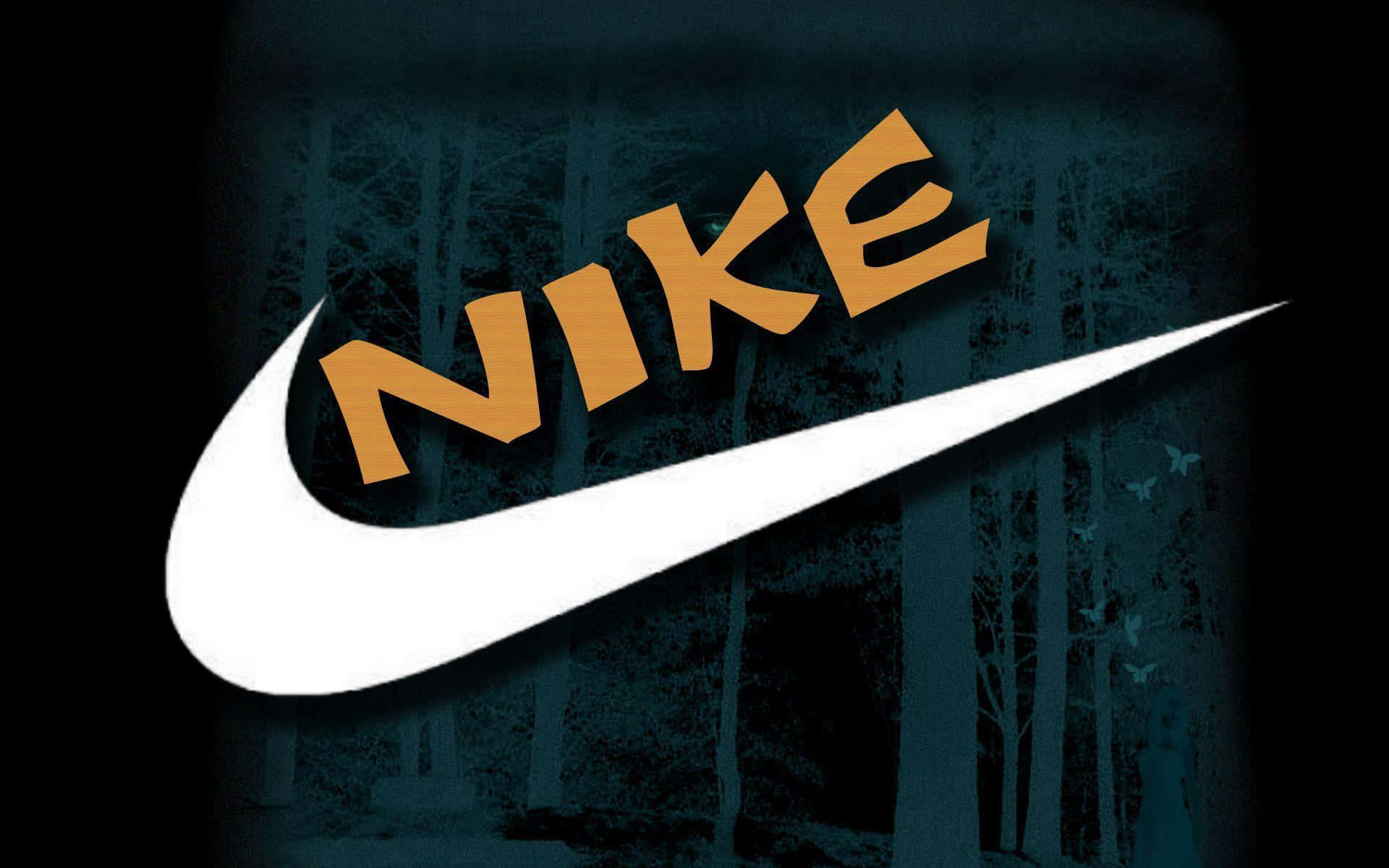 Nike Logo Over A Stunning Skyline Background