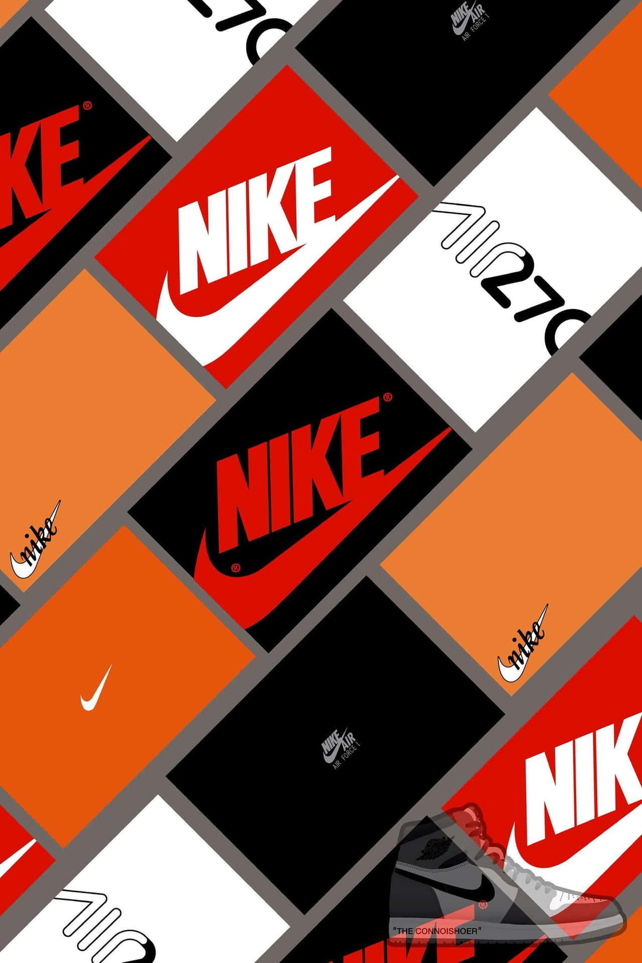 Nike Logos Are Shown On A Black Background Background