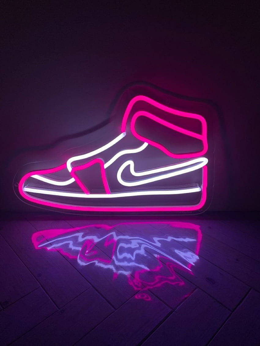 Nike Neon Sign - Pink Background