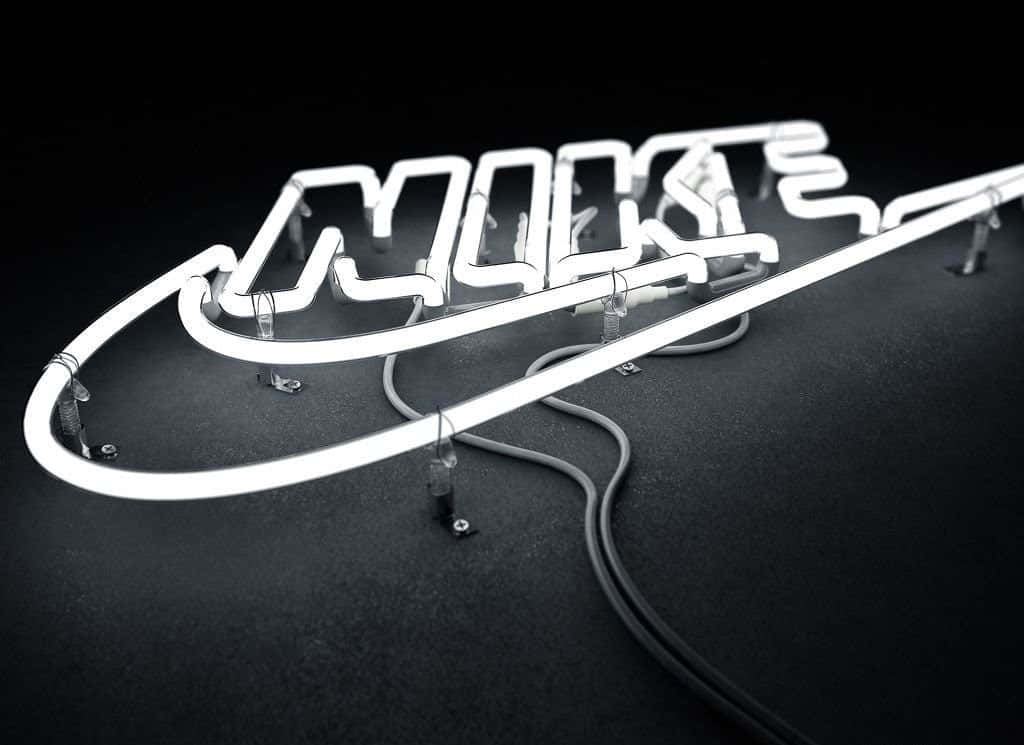 Nike Neon White Logo Background