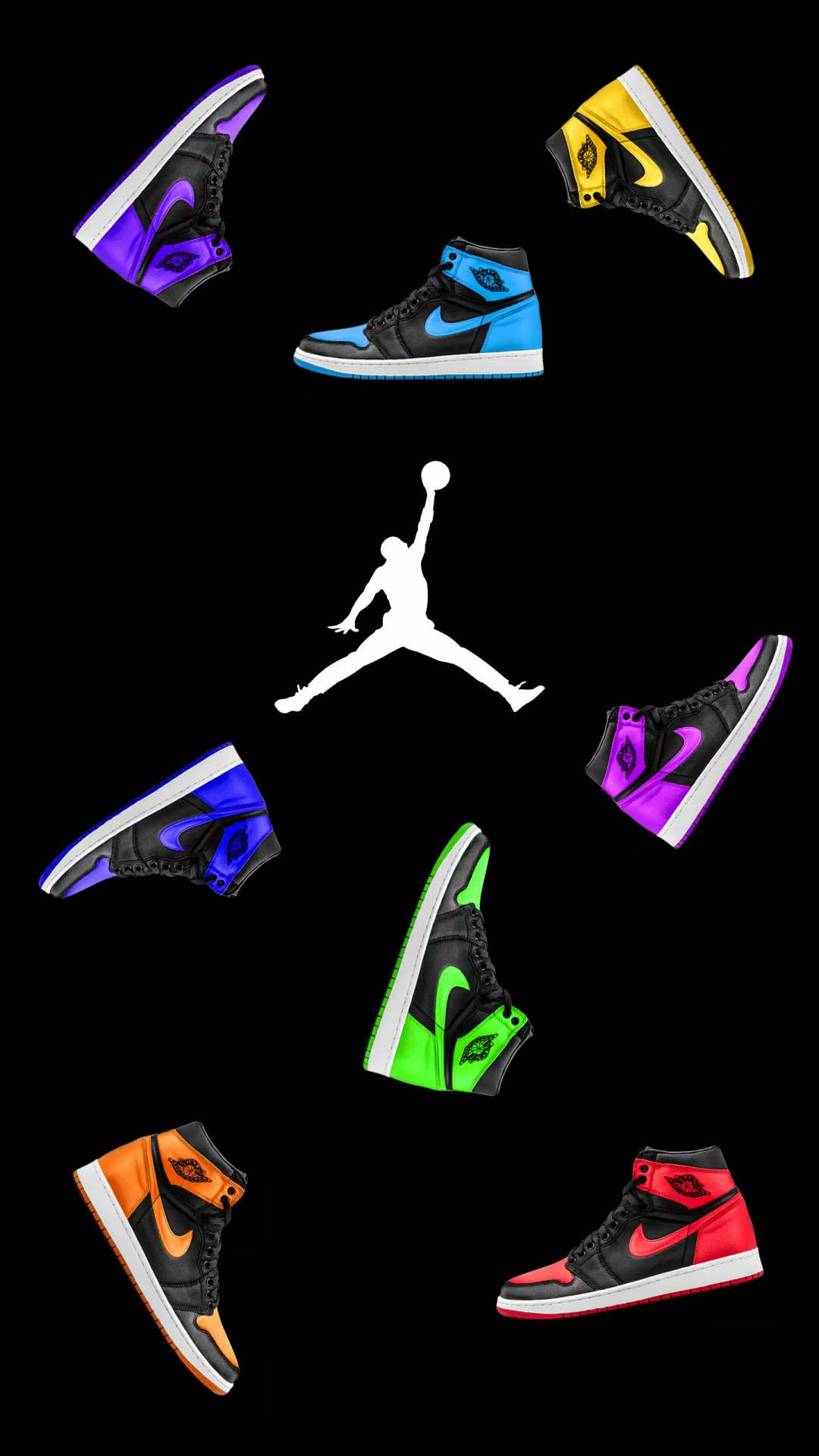 Nike Shoes Air Jordan Rainbow Background