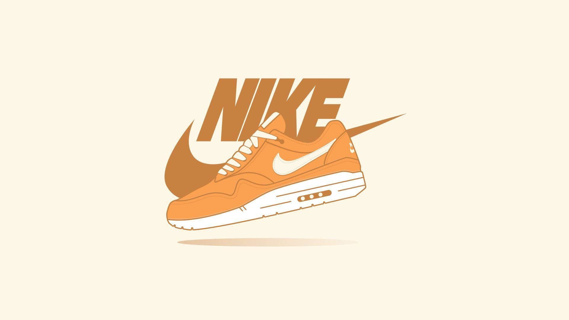 Nike Shoes Orange Illustration