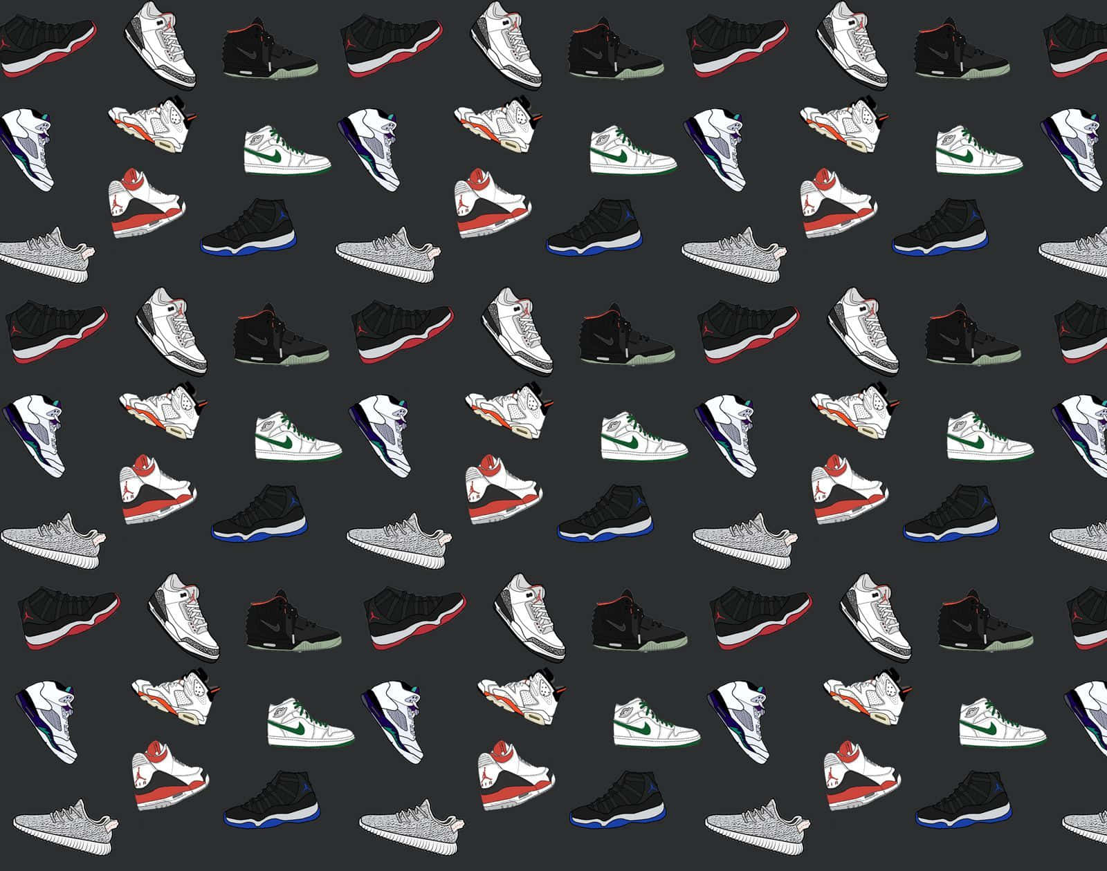 Nike Sneakers Cartoon Background