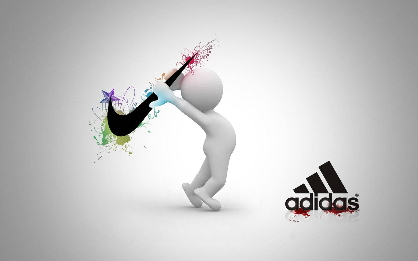 Nike Swoosh Versus Adidas Background