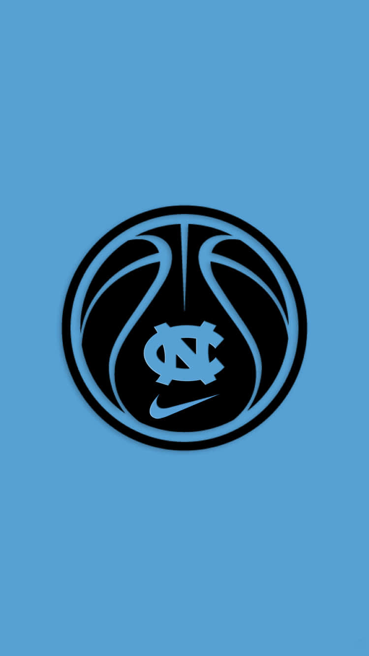Nike Tar Heels Basketball Logo On A Blue Background Background