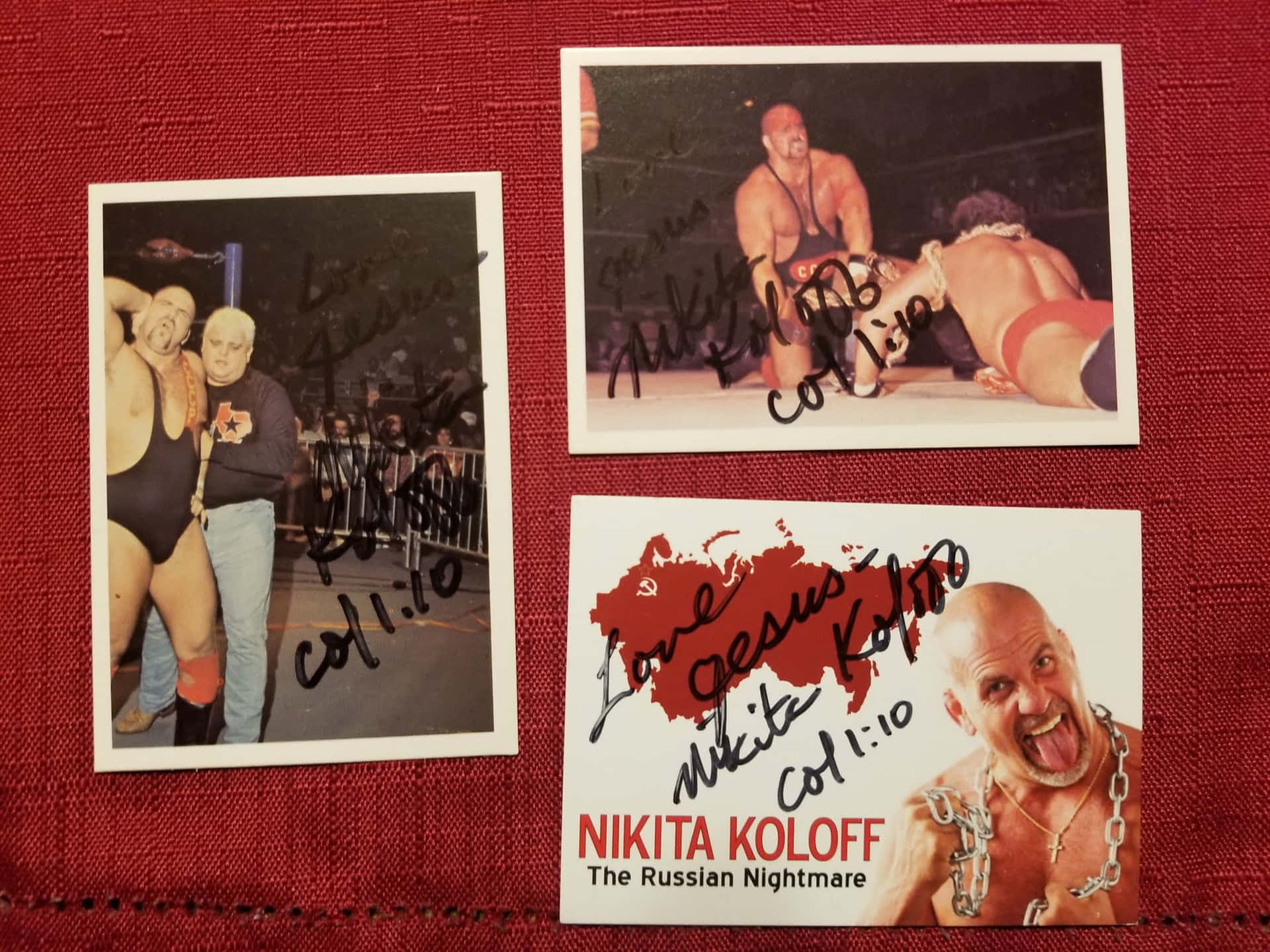 Nikita Koloff Autographed Wrestling Memorabilia Background