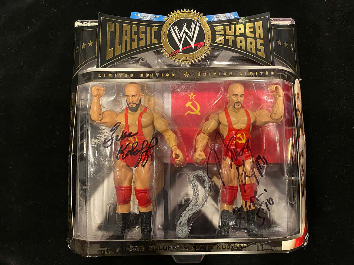 Nikita Koloff W W E Action Figure Signed Background