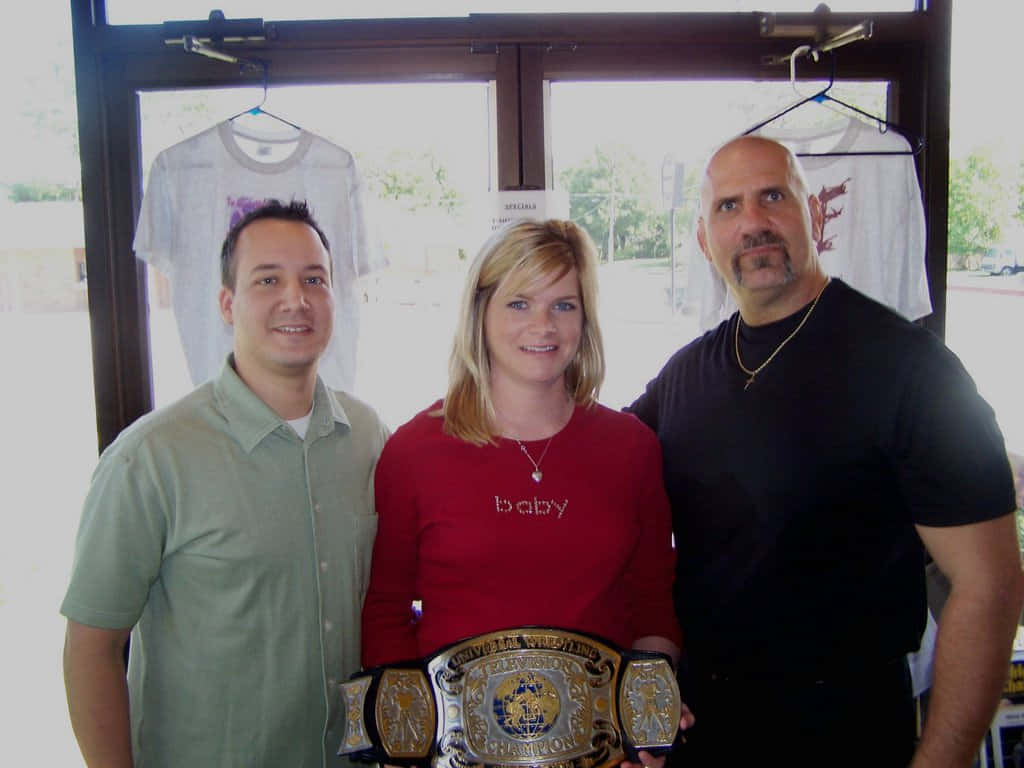 Nikita Koloff With Fansand Championship Belt Background