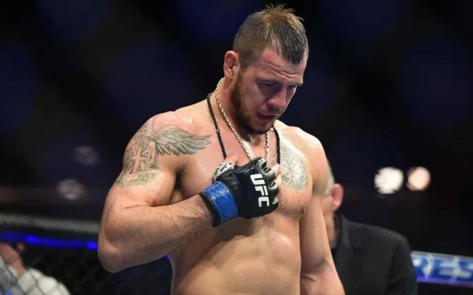 Nikita Krylov Hand On Chest Background