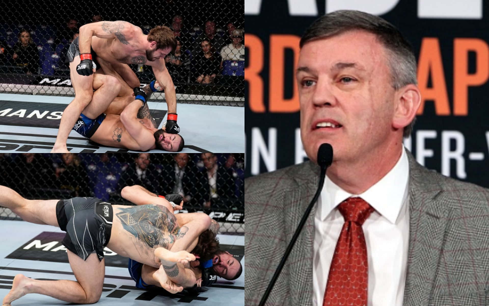 Nikita Krylov In Action Alongside Paul Craig And Teddy Atlas Background