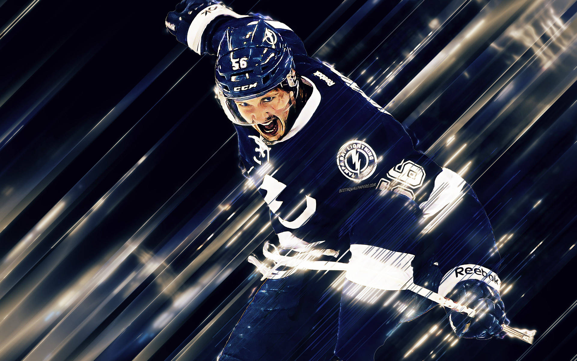 Nikita Kucherov - A Force On Ice Background