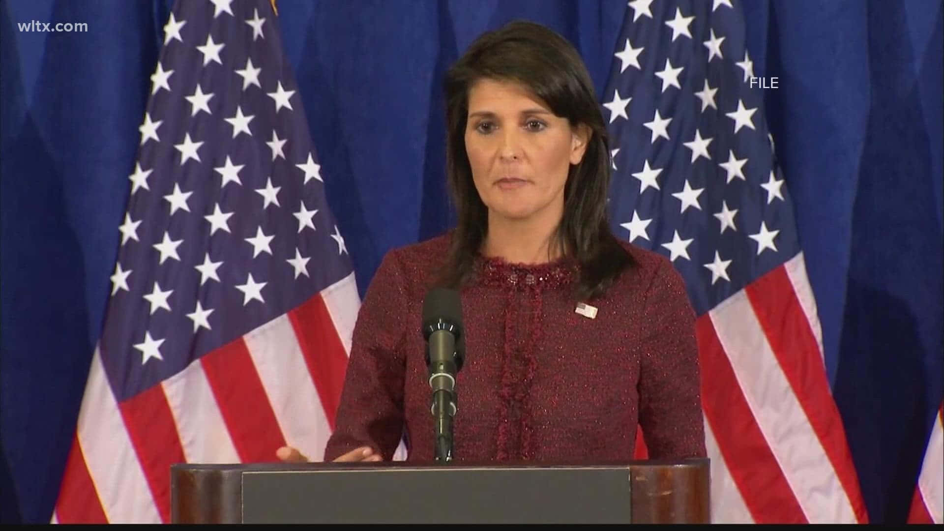 Nikki Haley Serious Look Background