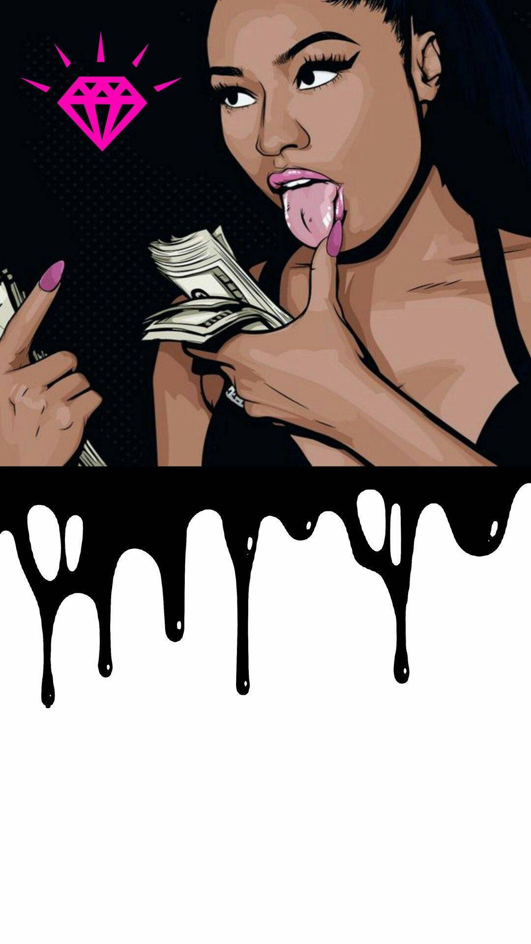 Nikki Minaj Gangsta Cartoon Art Background