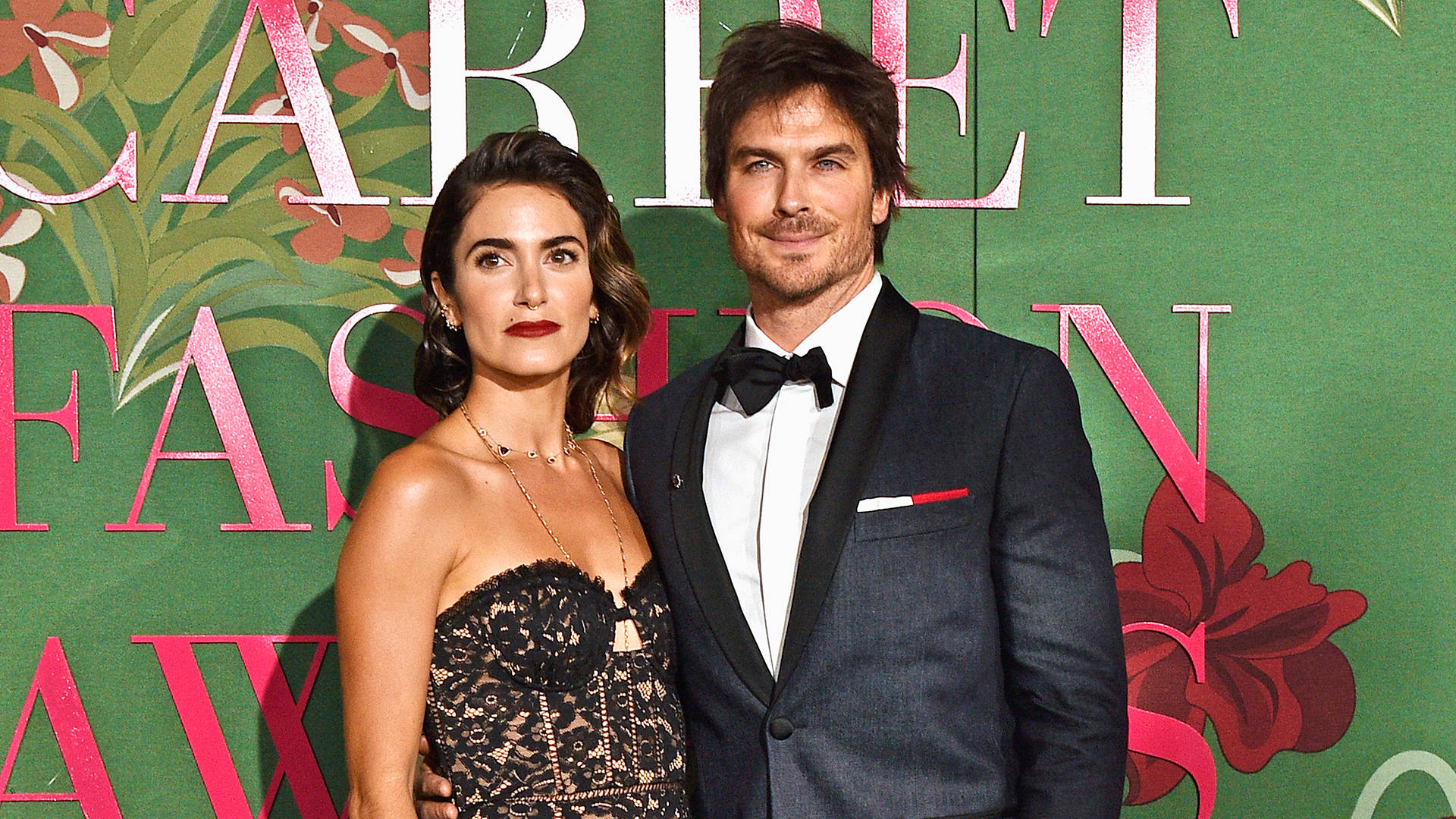 Nikki Reed And Ian Somerhalder Red Carpet Awards Background