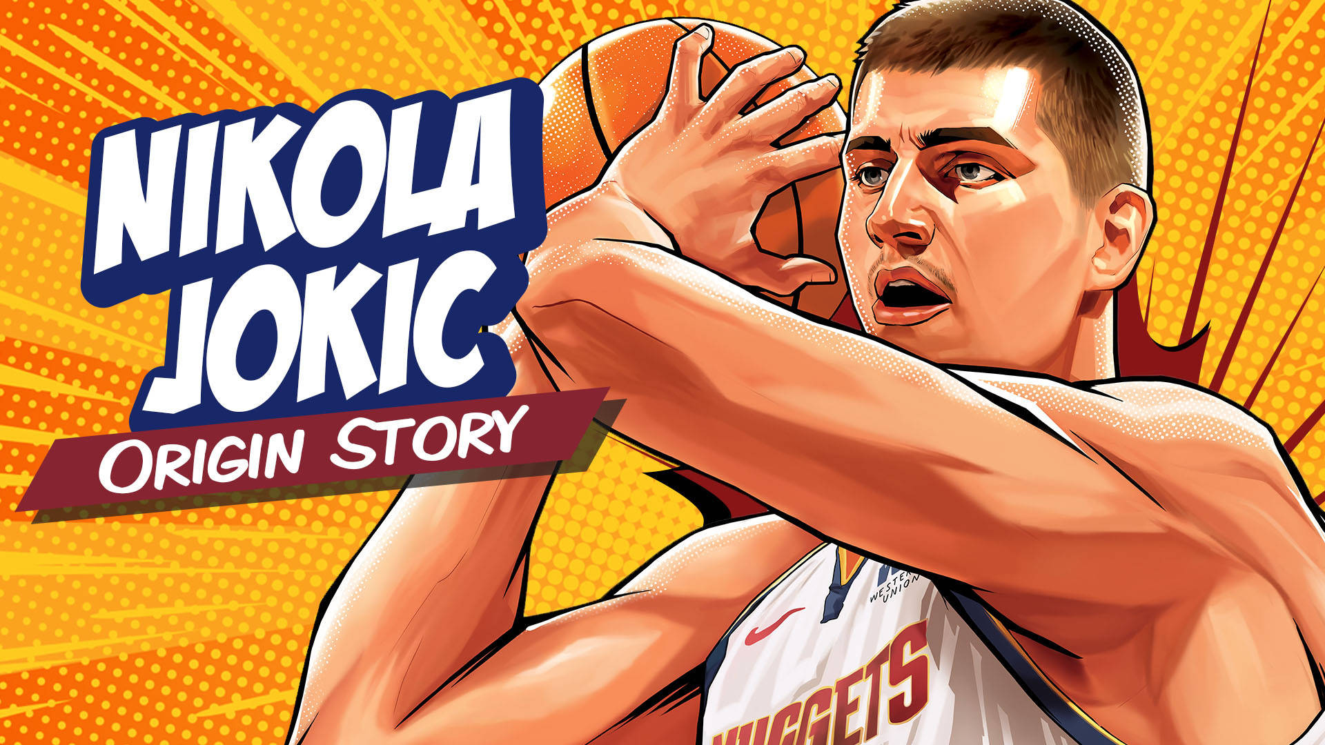 Nikola Jokic Comic Basketball Background
