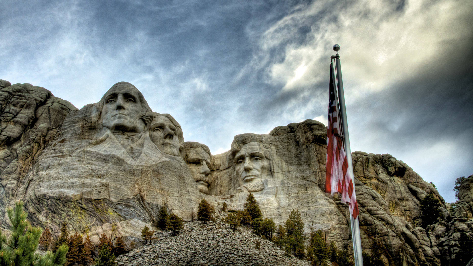 Nimbus Clouds Forming Above Mount Rushmore