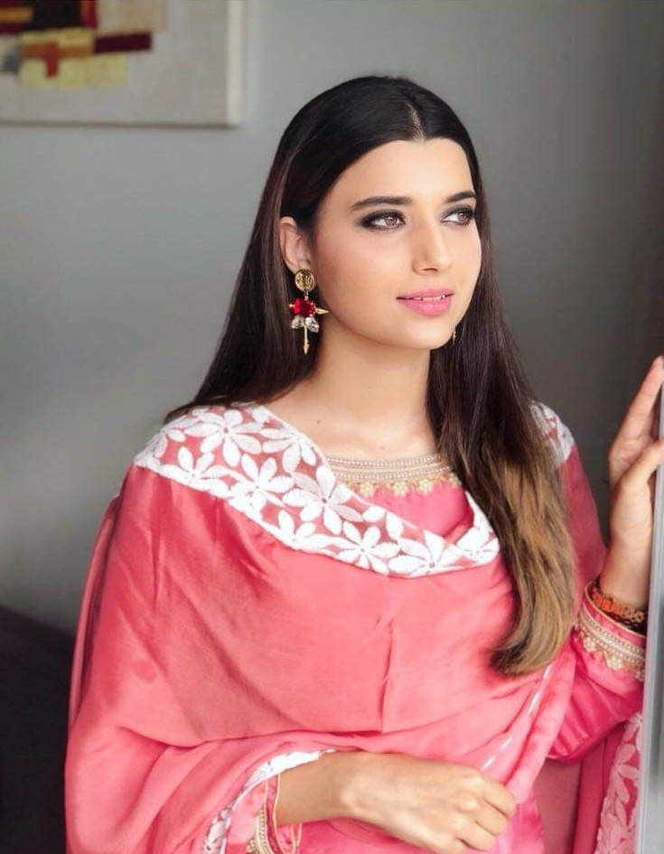 Nimrat Khaira In Pink Background