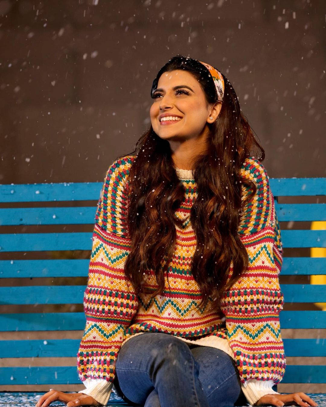 Nimrat Khaira In Snow Background