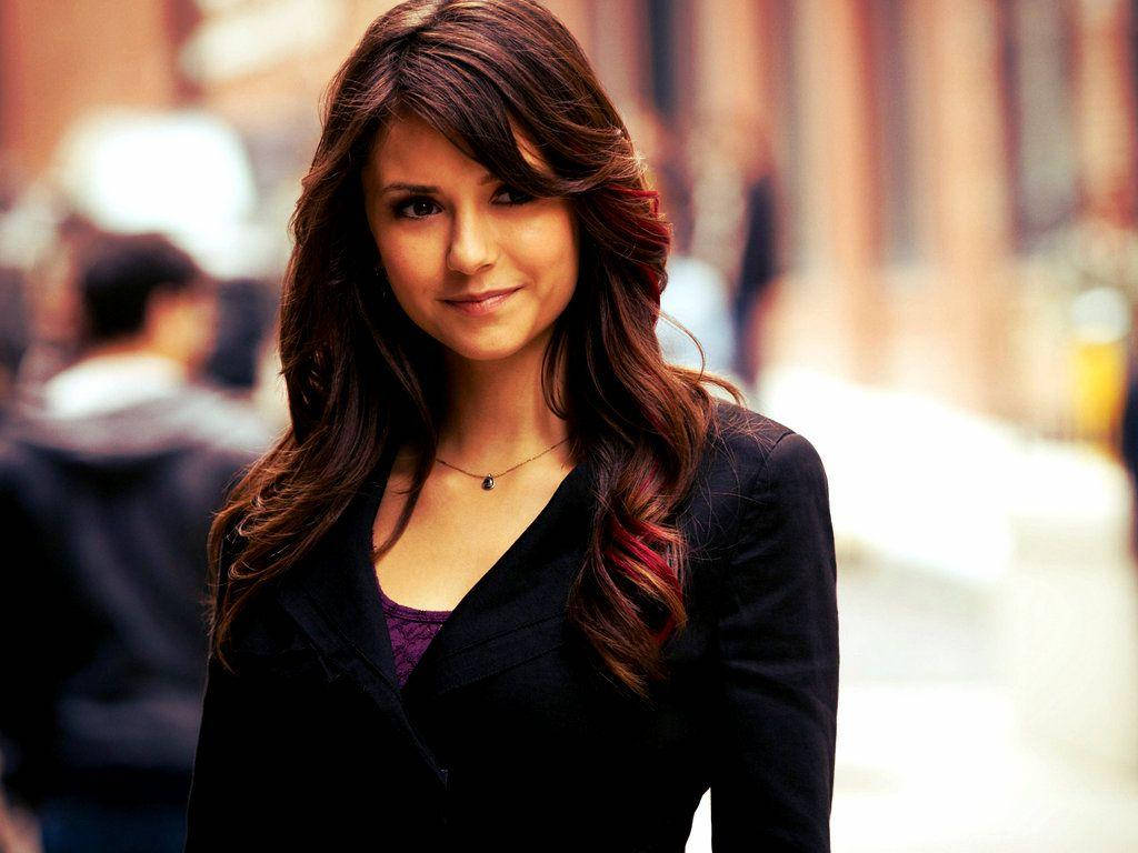 Nina Dobrev On Streets Background