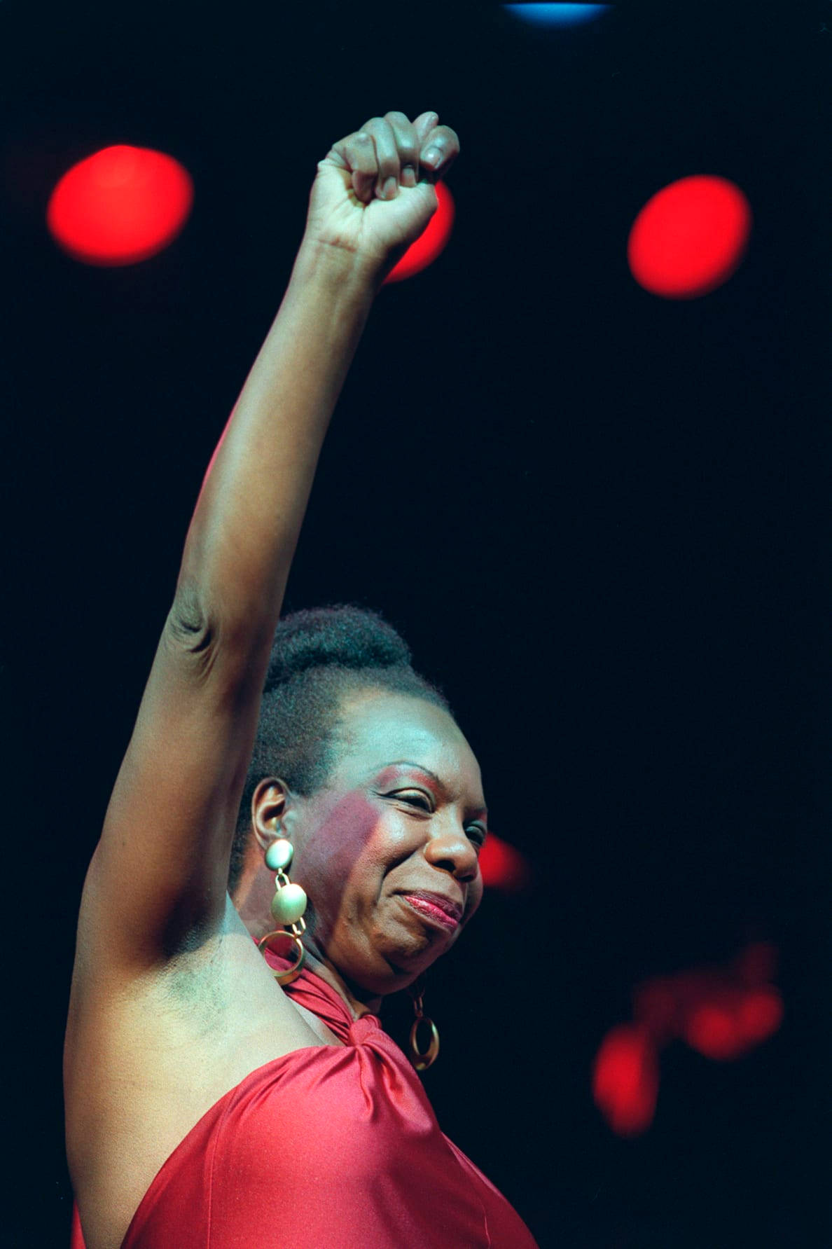 Nina Simone Activist Proud Raising Arm Background