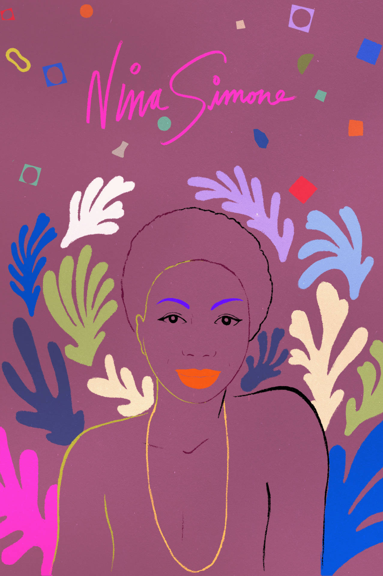 Nina Simone American Icon Vector Art Background