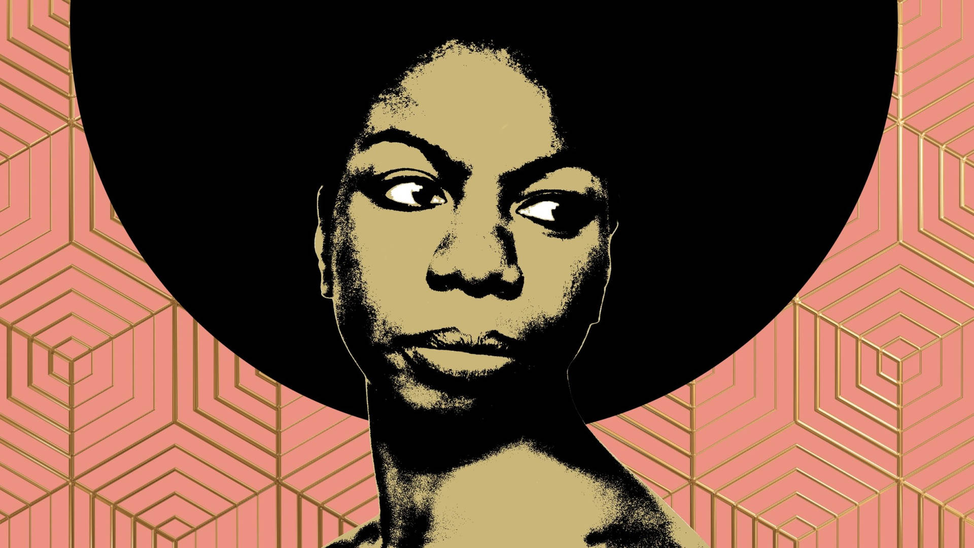 Nina Simone Black Woman Activist Fan Art Background