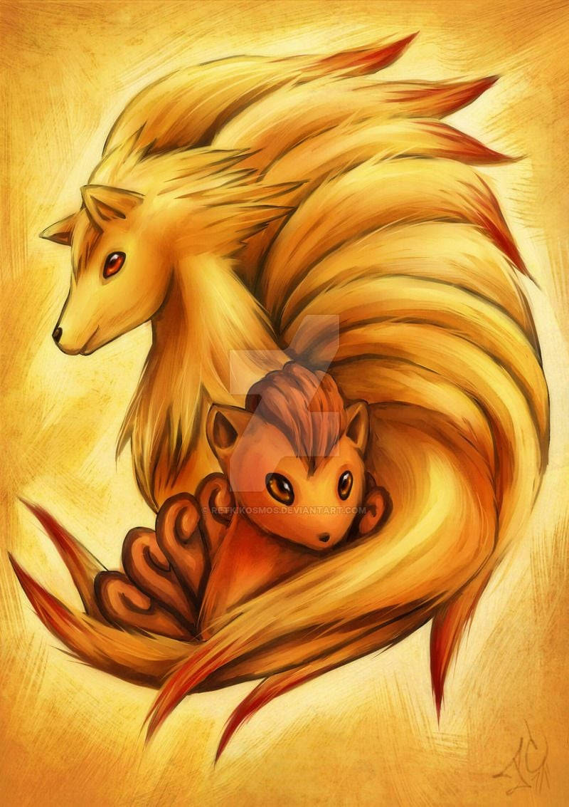 Ninetales And Vulpix Background