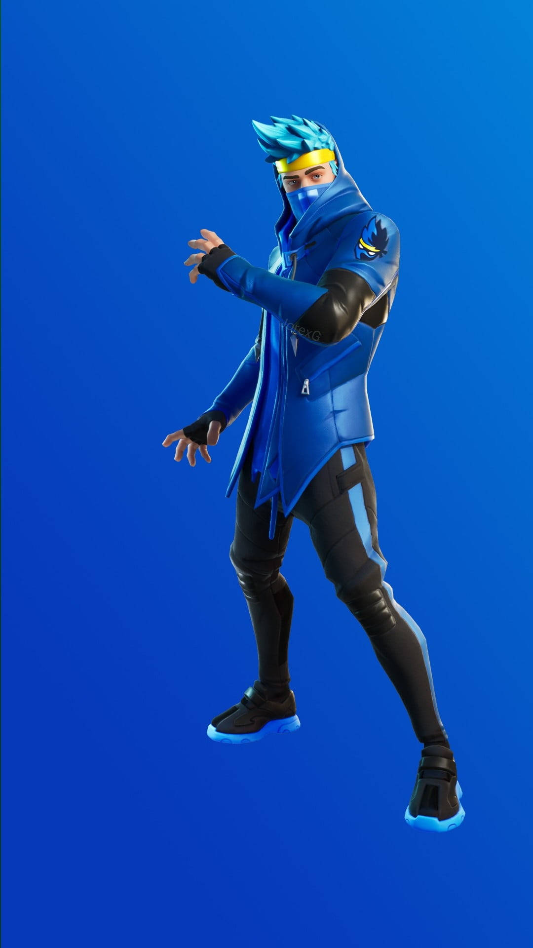 Ninja Fortnite Blue Vertical Background