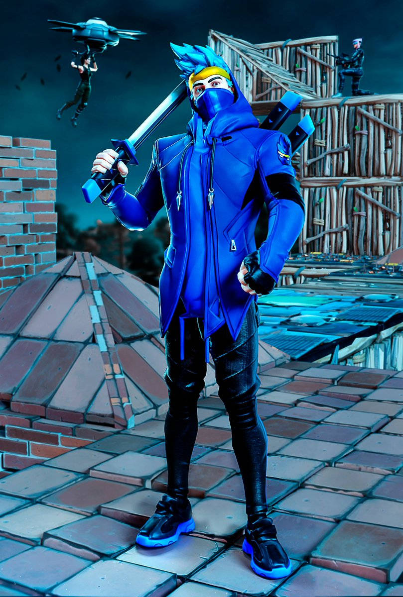 Ninja Fortnite Posing Background