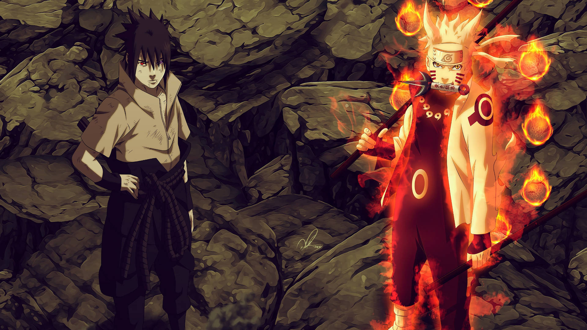 Ninja War Heroes Naruto And Sasuke Background