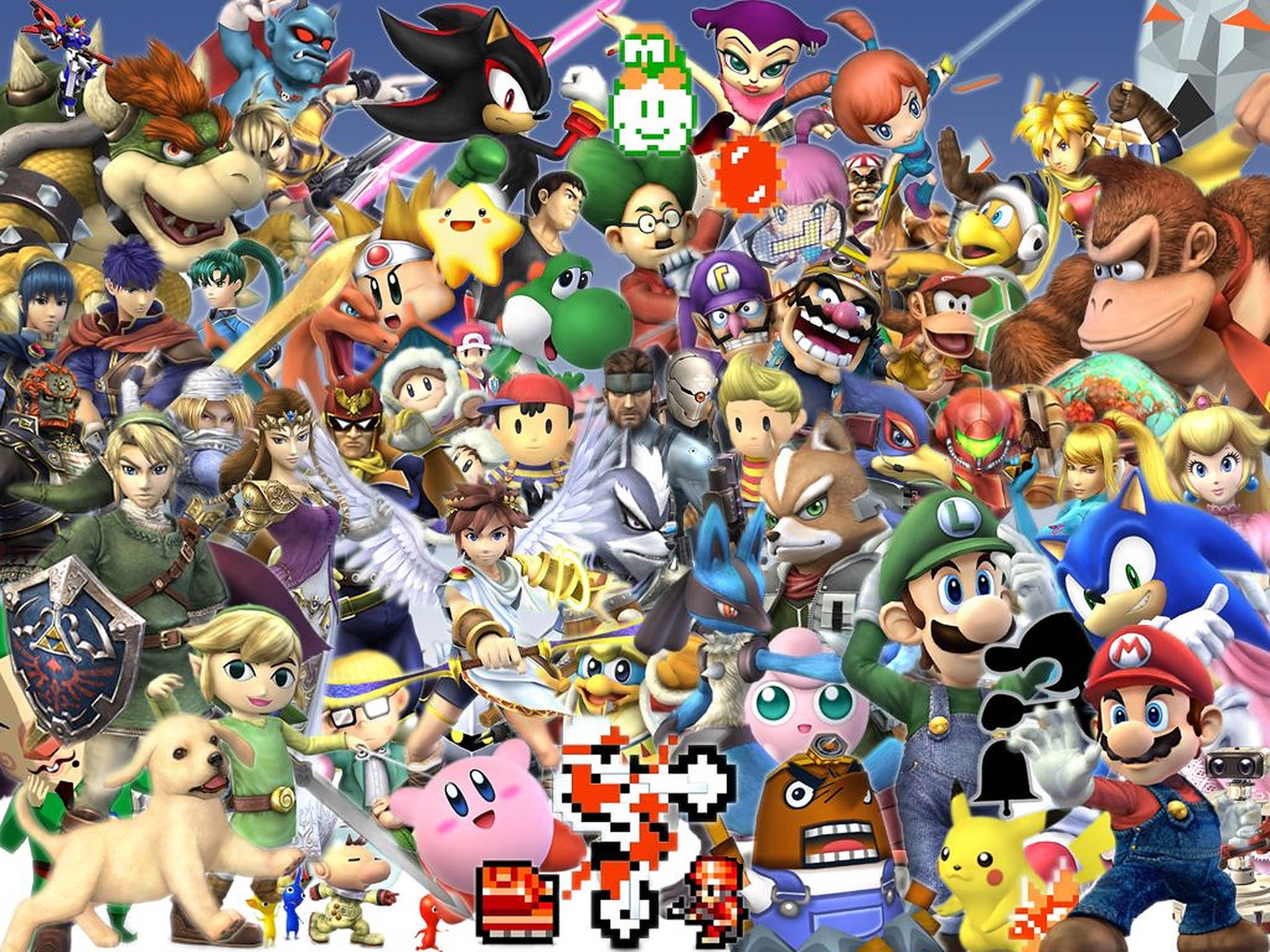 Nintendo Characters Aesthetic Collage Background