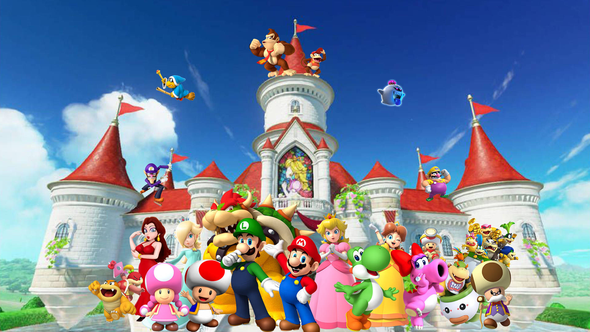 Nintendo Characters Castle Background