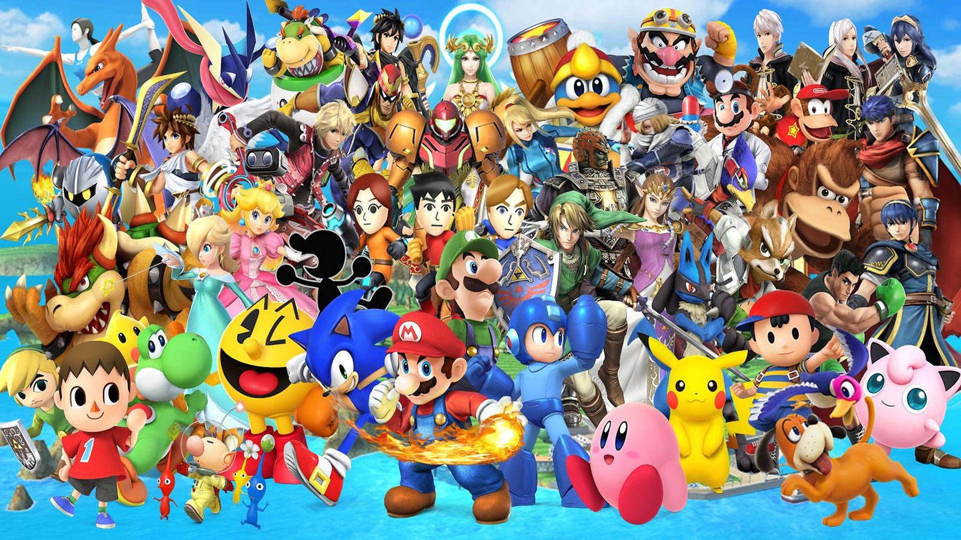 Nintendo Characters Collage Background