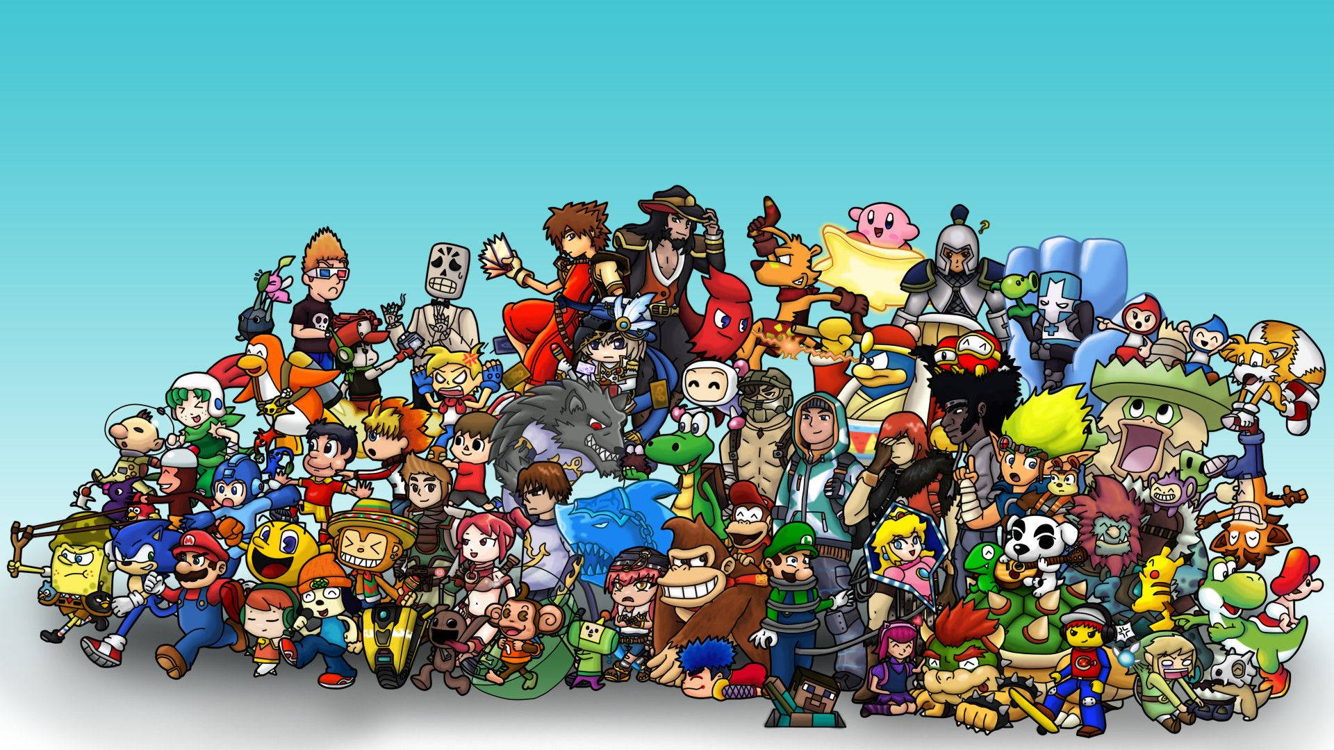 Nintendo Characters Drawing Background