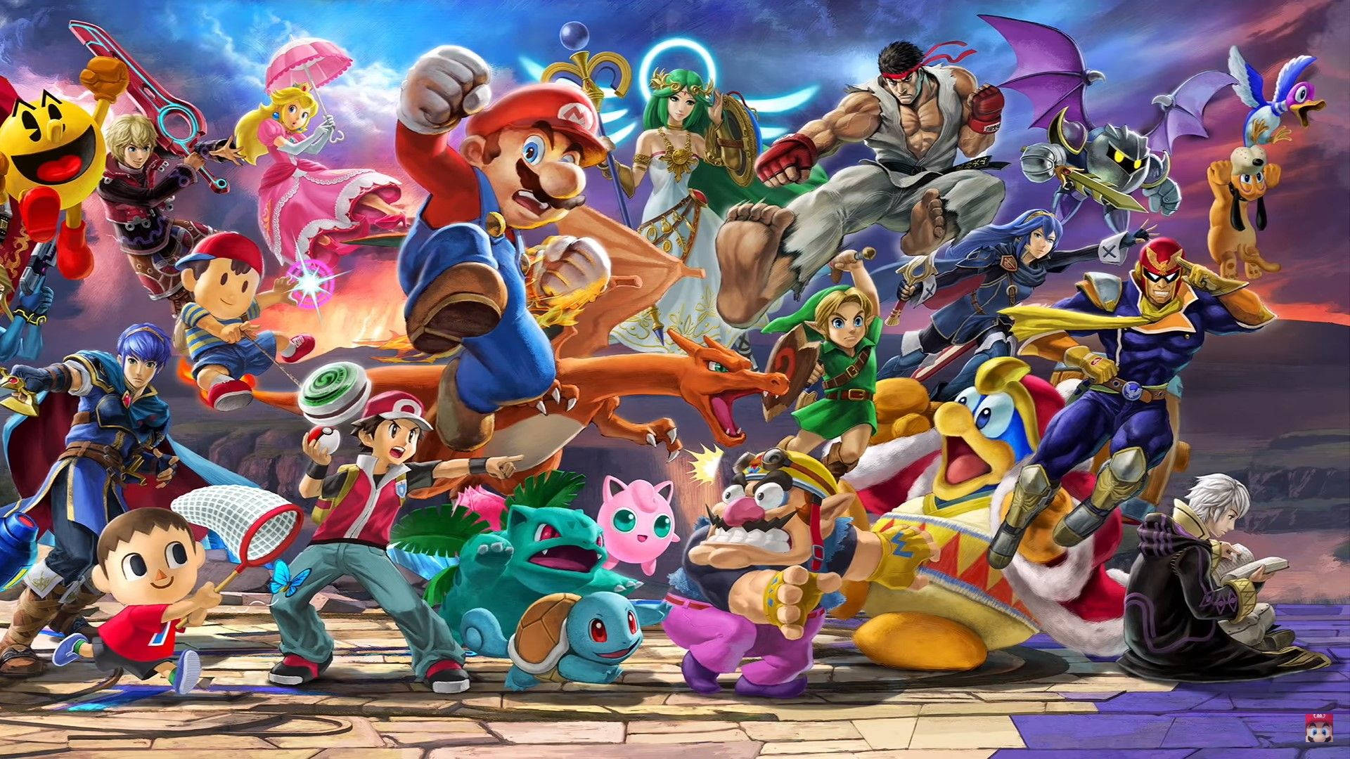 Nintendo Characters Galaxy Poster Background