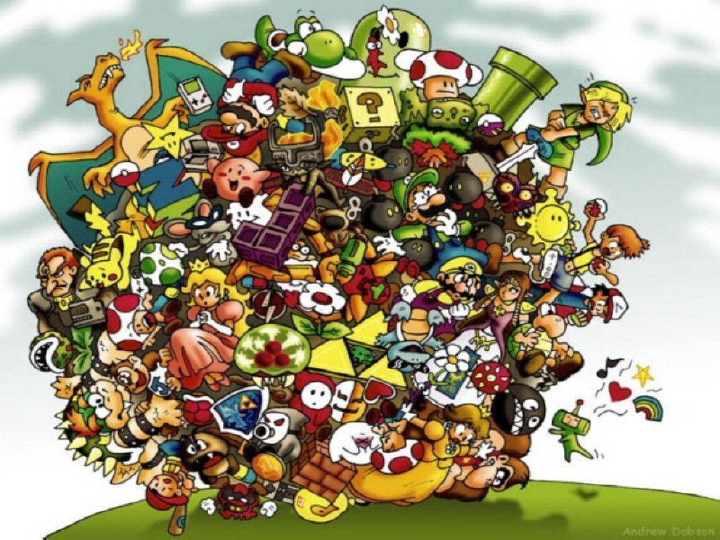 Nintendo Game Characters Art Background