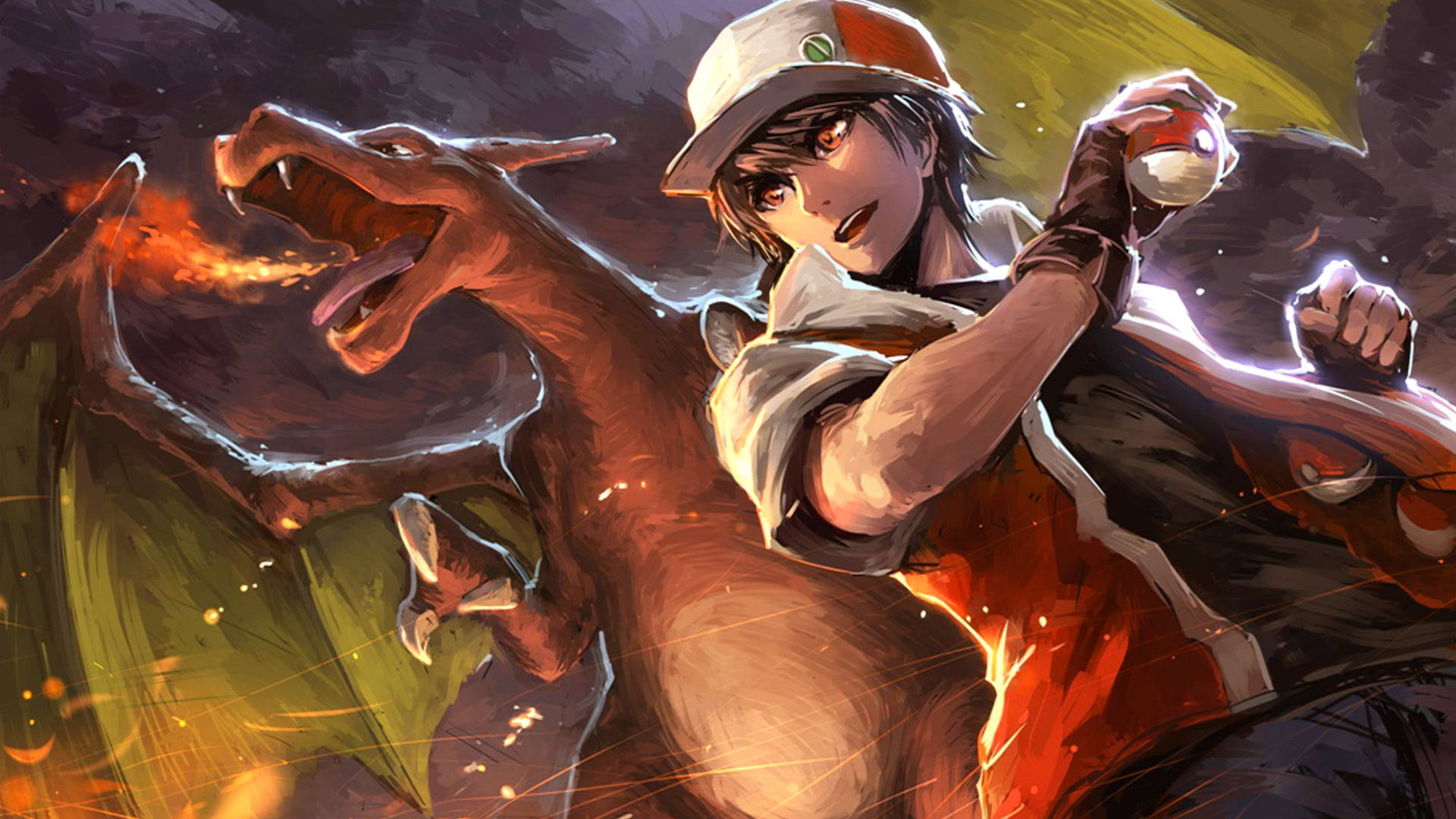 Nintendo's Iconic Ash And His Charizard Background